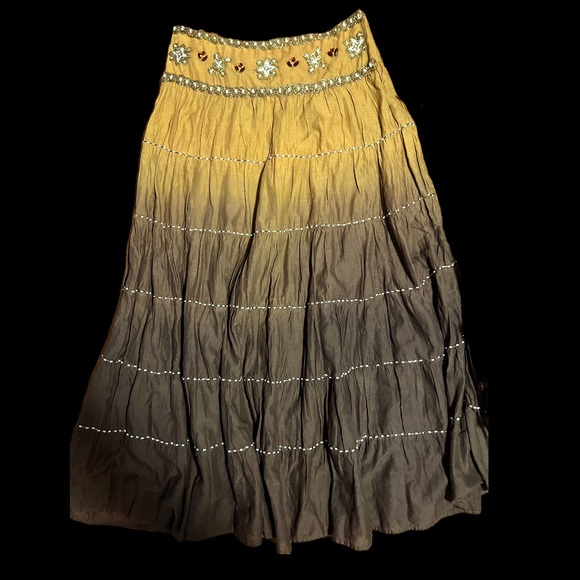 Anthropologie Skirts Kenar Gypsy Crystal Detail Peasant Broomstick